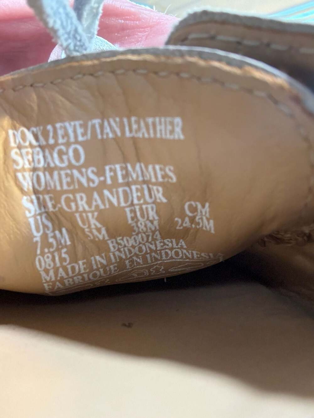 Sebago Docksides Women's 2-Eye Tan Leather Boat Shoes - Picture 6 of 6